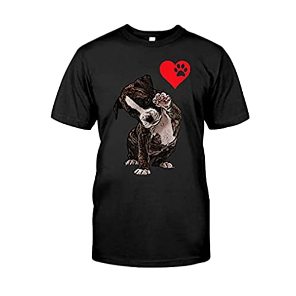 keoStore High Five Heart Bulldog Pup I Love Boxer Dog T-Shirt ds3934