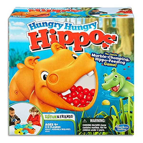 Hungry Hungry Hippos Classic - Elefun & Friends - Marble Chomping, Hippo Feeding - 2 to 4 Players - Board Games and Toys for Kids, Boys, Girls - Ages 4+